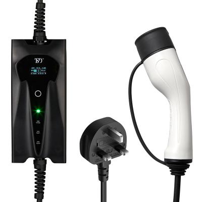 China Level 2 EV Charger With AC 16A 32A Optional Portable Charging Wallbox With 1 2 Type For Electric Cars TSD-EV16301UK for sale