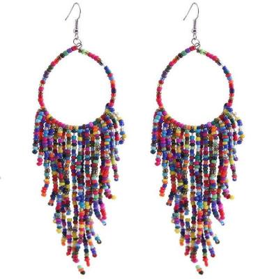 China 2021 BOHEMIA Hot Newest Alloy Acrylic Tassel Earrings High End Products Party Jewelry for sale