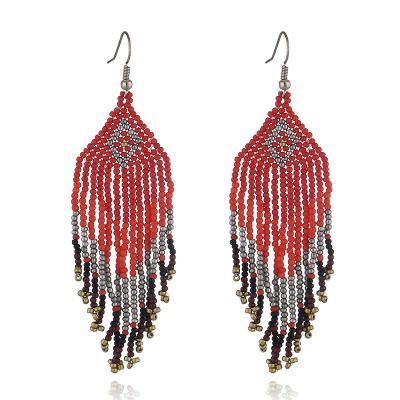 China BOHEMIA Latest Hot-selling Colorful Acrylic Alloy Tassel Earrings Wedding Temperament Accessories for sale