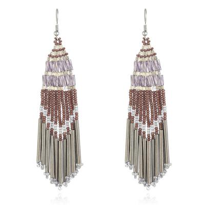 China BOHEMIA Customize 2021 Long Tassel Bohemian Earrings New Ethnic Style Earrings for sale