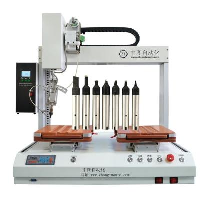 China Single Head Double Platforms Industrial Automatic Tin Soldering Machine for sale