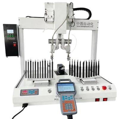 China Desktop Dual Heads Automatic Welding Machine 4Axis Soldering Robot for sale