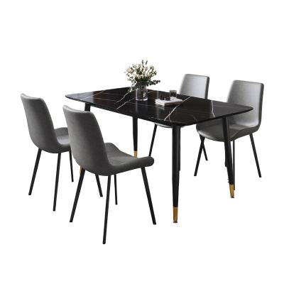 China Modern high quality modern marble slate table design rock slab dining table chair for sale