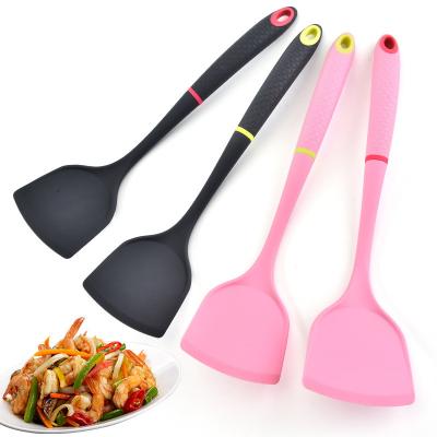 China Chinese Stocked High Quality Non Stick Heat Resistant Silicone Spatula Turner For Non Stick Pot for sale