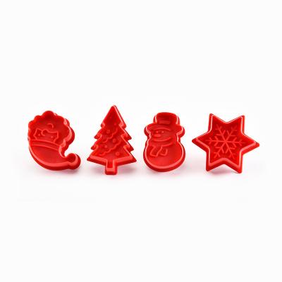 China Christmas Theme Mini Cookie Cutter Embossing Mold Fondant Stocked Set for sale