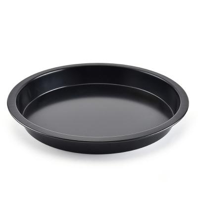 China Low MOQ Aluminum Carbon Steel Pizza Tray Kitchen Tool Stocked Pizza Baking Tray 8 Inch Round Pizza Pan Dish for sale