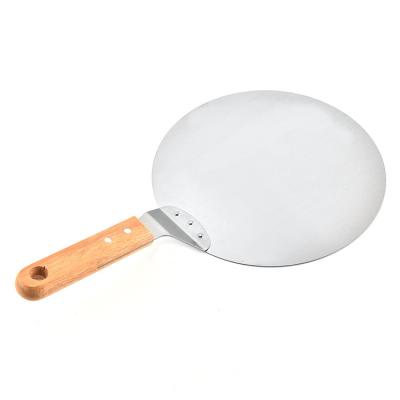 China Folding Wooden Pizza Shovel Skin Pizza Round Shape Handle Stocked Rotating Shovel 10 Inch Pizza Server for sale