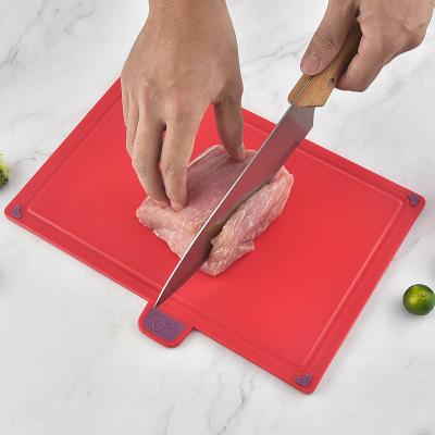 China Amazon Top Selling Stocked Plastic Cutting Board Set 4 Pieces With Flexible Holder Cutting Board Mats For Kitchen for sale