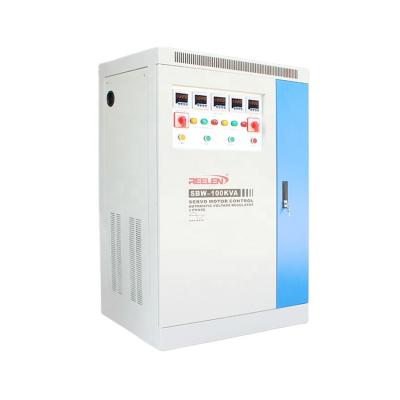 China SBW Three Phase Full Automatic Compensate Voltage Stabilizer 100KVA SBW-100KVA AC Voltage Regulator for sale