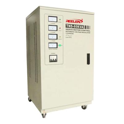 China SVC AC Voltage Stabilizer 60KVA TNS-60KVA Three Phase SERVO AUTOMATIC VOLTAGE REGULATOR for sale