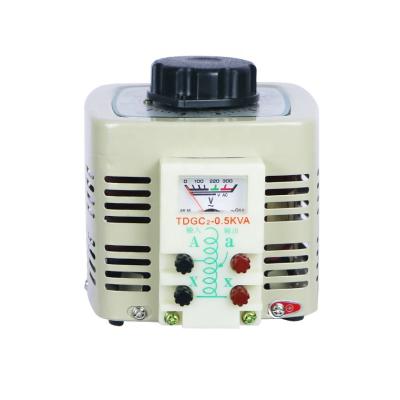 China Single Phase Contact Type AC Voltage Power Frequency Regulator 0.5KVA TDGC2-0.5kVA Contact Type AC Voltage Regulator for sale