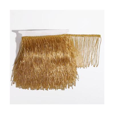 China Wholesale Popular 15cm Many Color Tube Beaded Tassel Fringe Trim For Dance Dress for sale