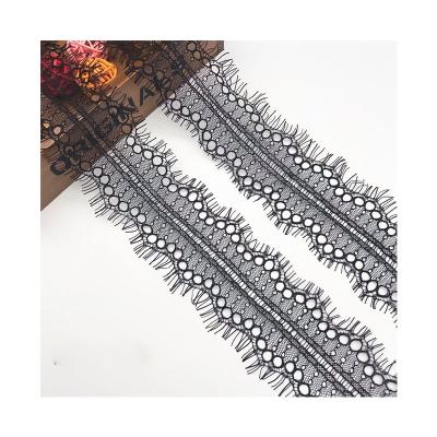 China Other French 8cm Double Border Eyelash Lace Trim Wedding Underwear Accessories for sale