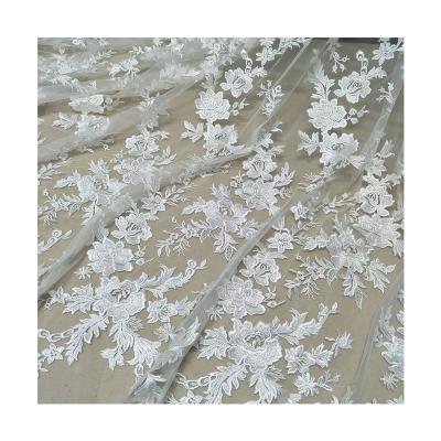 China Other Popular 2021 Polyester Bridal Lace Fabric Supplier for sale