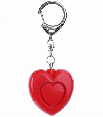 China ABS Meinoe OEM Self Defense Manufacturer Heart Shaped Personal Security Alarm With LED Flashlight for sale