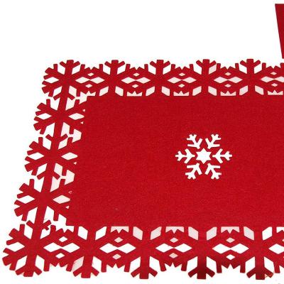 China Other Factory Custom Design Price High Quality Cheap Luxurious Hollow Felt Christmas Table Runners for sale