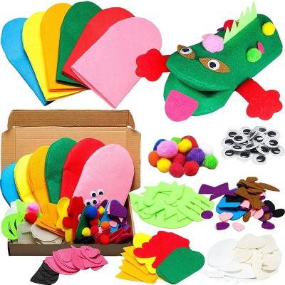 China Hand Puppet Play Making Kit for Kids Creative Art Craft Felt Sock Puppet DIY Puppet Role Play Party Supplies for sale