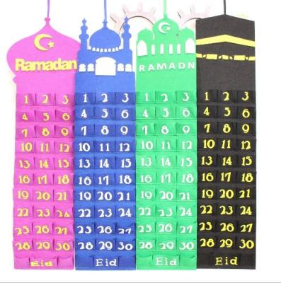 China 2019 Eco-friendly Hot Selling Custom Felt Eid Mubarak Calendar Festival Decoration Calendar for sale