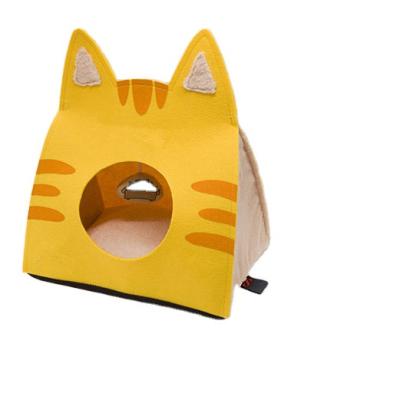 China 2021 New Design Hot Selling Breathable Tending Comfortable Wool Felt Pet Room Cat Bed Dog Cave Carrier With Custom Logo for sale