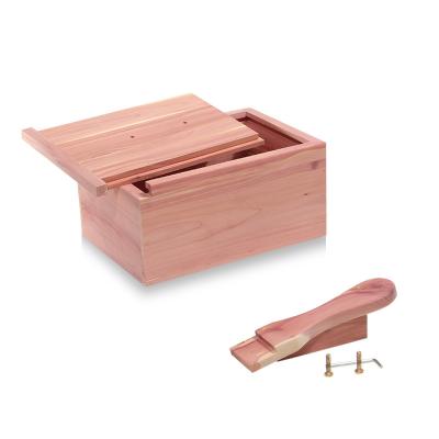 China Red Cedar Premium Aromatic Cedar Wooden Shoe Care Box for sale