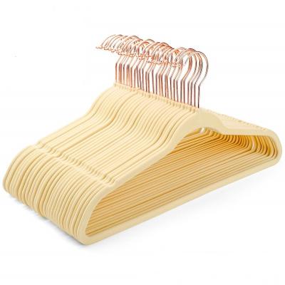 China Casual Plastic Thin Hangers Flocked Velvet Hangers with Hanegr ABS Coated Material Made in China for sale