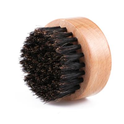 China Sustainable Smart Round Beard Beech Wood Bristle Cleaning Brush Personal Care Head Care Brush for sale