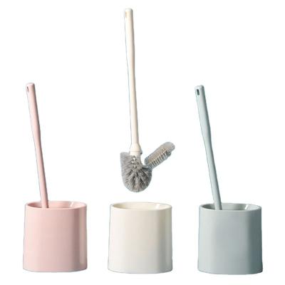 China Toilet Stocked Scrub Soft Toilet Cleaning Brush PP Wall Type Household Toilet Brush for sale