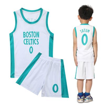 China Junior Basketball Uniform Tank Top Wear For Kids Bostom Antibacterial Basket Basketball Uniform for sale