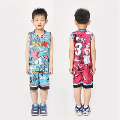 China Antibacterial Kids Sublimation Basketball Tank Tops Student Kids Basketball Uniforms Team Logo for sale