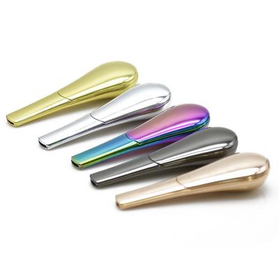 China Hot Selling Eco-friendly Stainless Steel Pipe Spoon Shape Colorful Detachable Metal Pipe Smoking Paraphernalia for sale