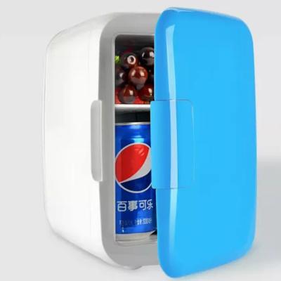 China Hot Selling ABS 4L Small Fridge Mini Fridge DC12V Plastic Door Hot And Cold Dual Function Fridge Chocolate Mini Camp Travel Fridge for sale