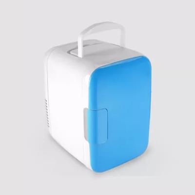 China ABS Plastic Single Door DC12V Beauty 4L Portable Fridge 4L with Heat and Cool Skin Care Mini Fridge for sale