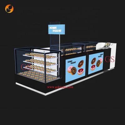 China retail mall donut display kiosk with 4570m led lighting 1.5m for sale