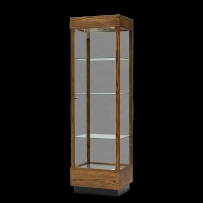 China Full Tower Glass Jewelry Showcase Display Cabinet W450mm*D450*H1800mm for sale