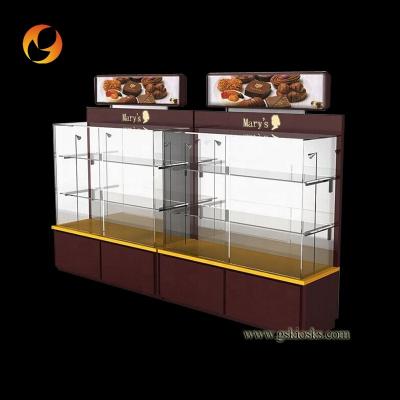 China glass donut display cabinet also can be customized for sale