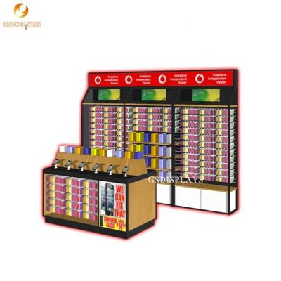 China MDF+Tempered glass+led+metal retail standardized cheaper phone accessories shop furniture for sale