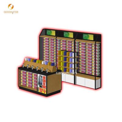 China MDF+Tempered glass+led+metal wooden retail phone shop display fixture for sale