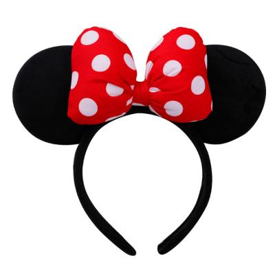 China Daily Wear Happy Birthday Party Headwear Cartoon Mouse Ears Band Bow Mickey Accessories Ladies Headband Kids Christmas Headband for sale