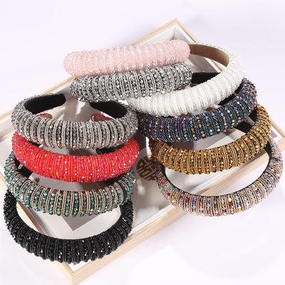 China Diamond Colorful Headband Luxury Bling Headbands 2023 New High Quality Rhinestone Headband Wear Daily Decoration 10-15 Days for sale