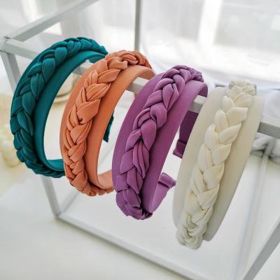 China Luxury Colorful Twisted Cloth Headband Women Daily Wear Fashion Girls Braided Headband Hair Accessories For Ladies for sale