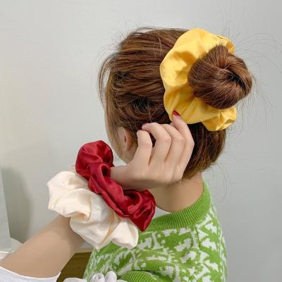 China Solid Color Head Scrunchies Decration Elastic Hair Band For Women Hair Accessories Satin Silk Hair Scrunchies for sale