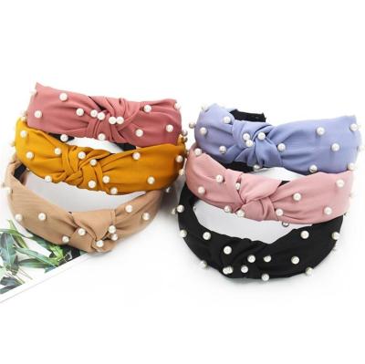 China Hot Sales CANYUAN Women Girl Girl Party Festival Accessories Luxury Colorful Fashion Pearl Headband Hair Accessories For Girls for sale