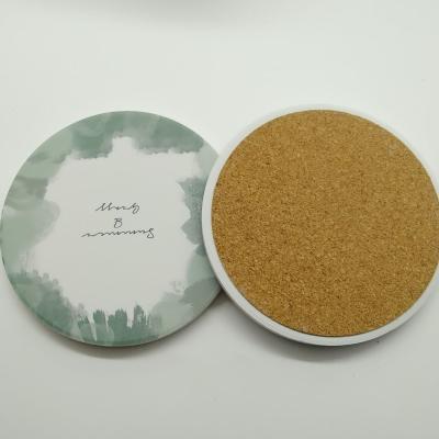 China Sustainable Coasters With Stand Set Diatomite Coaster For Desktop for sale