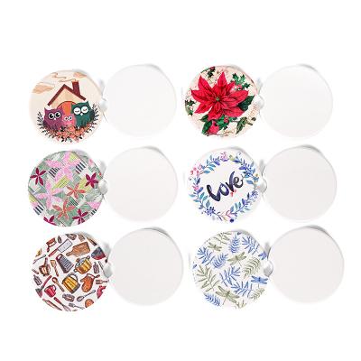 China Viable Wholesale Round Custom Sublimation White Absorbent Ceramic Stone Coaster For Drinks Cup Mug Heat Insulation Mat And Pad for sale