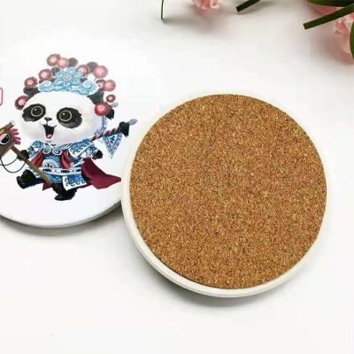 China Jia Yi Panda With Horse Viable Hammer Dressed As Peking Opera Actors Customized Coaster Diatomite Coaster for sale