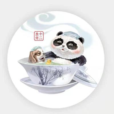 China Jia Yi Panda Bathing For Viable Dog Zeramika Mendi Ceramiczne Keramicki Coaster Panel Diatomite Coaster for sale