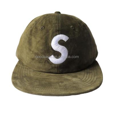 China 6 JOINT Flat Brim Hats And Sports Hats Mens Snapback Suede High Quality Customized Hats for sale