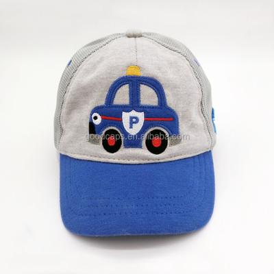 China JOINT logo children's embroidery applique baseball caps 5 panel mesh hats and trucker hats for sale