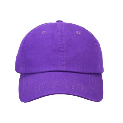 China JOINT Purple 6 Panel Washed Dad Hats Customized Design Baseball Cap Cap Blank Sports Use Cotton Women Outdoor Hat for sale