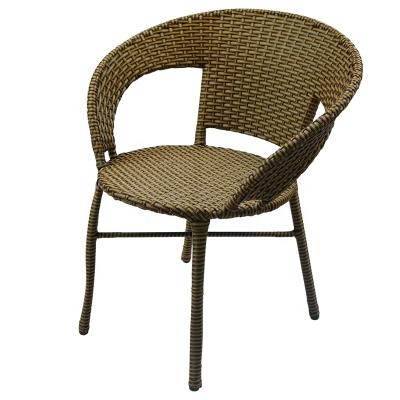 China Wholesales Weatherproof Furniture Waterproof Patio Dining Chair For All Weather Outdoor Use With Hand - Woven Brown Rattan And Frame for sale